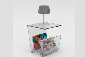 side table with magazine rack