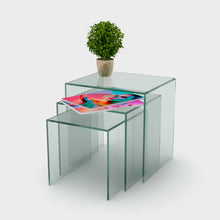 acrylic nest of tables glass effect
