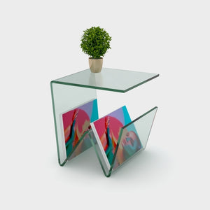 side table with magazine rack